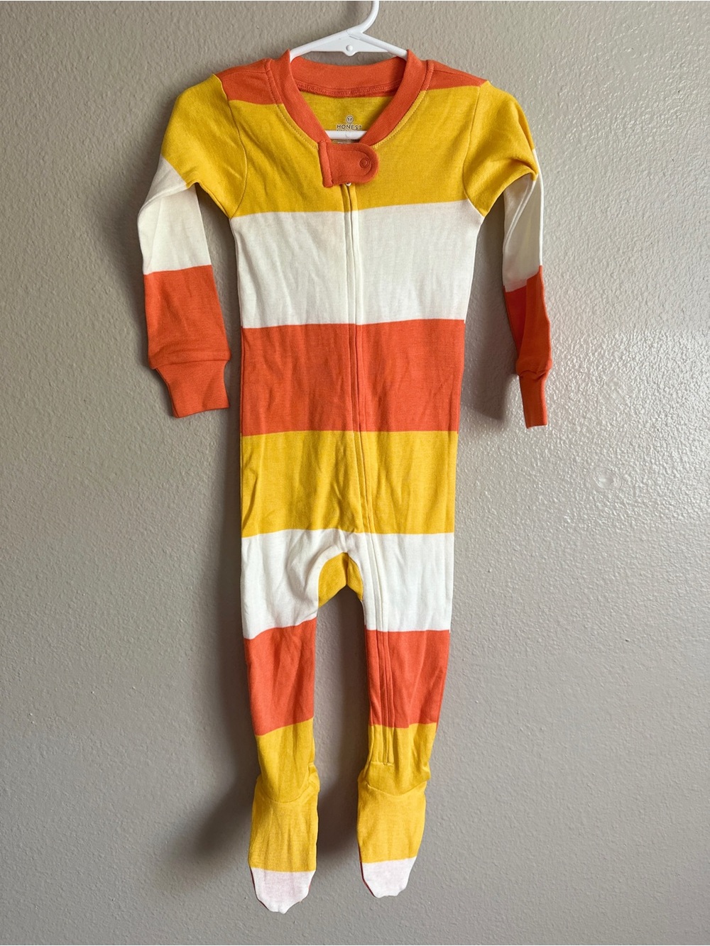 Honest Baby Co. size 18m candy corn stripes pjs organic cotton